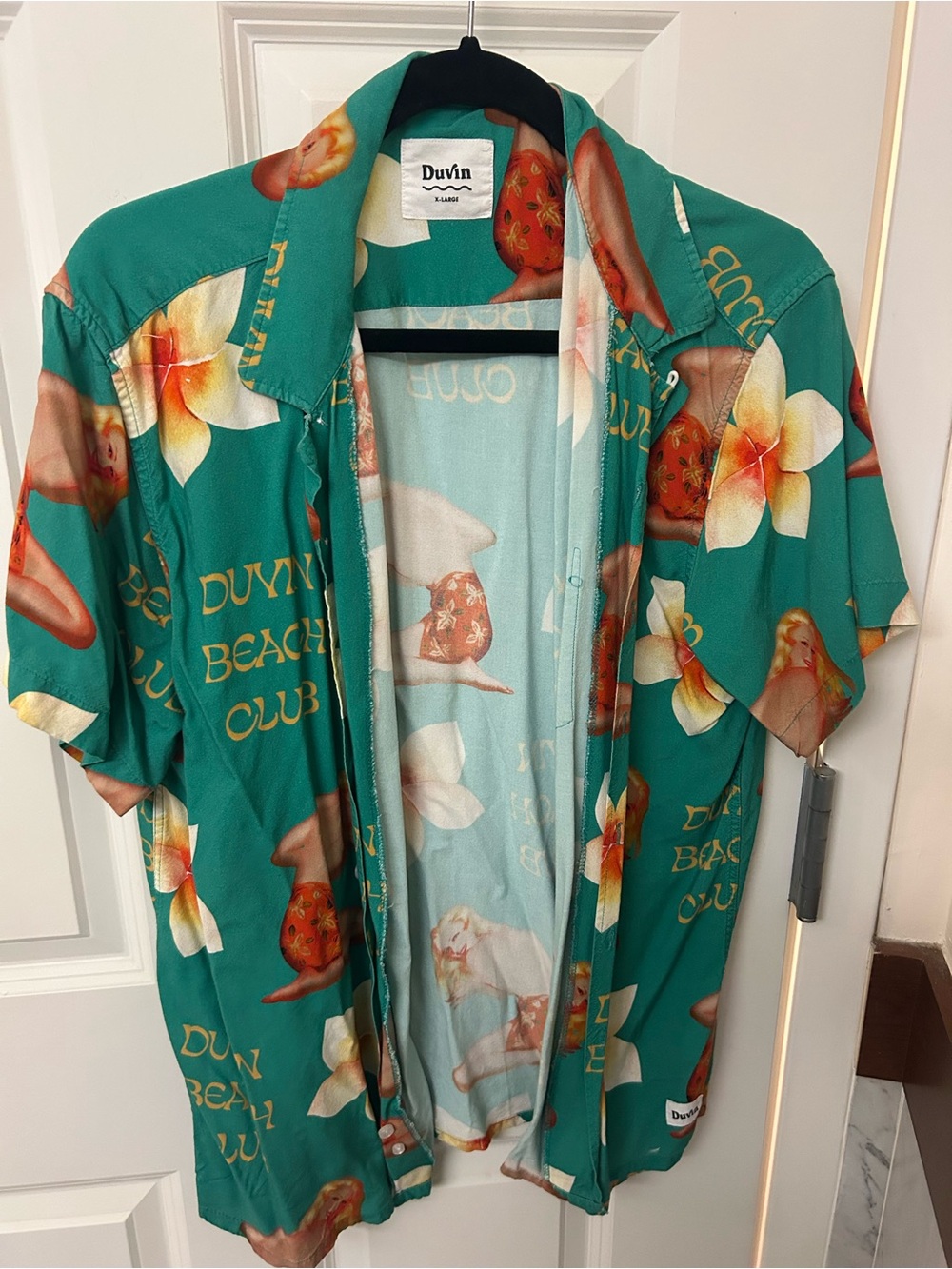 Duvin Green Tropical Plumeria Button-Up Shirt
